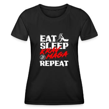Krav Maga - Frauen Funktions-T-Shirt - Schwarz - Vorne - AI Model Female 172 light (172cm)