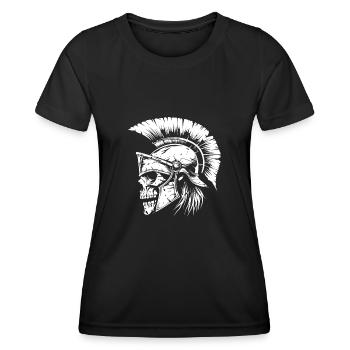 Gladiateur Spartiate Crâne Sparte - T-shirt sport Femme - noir - Devant - AI Model Female 172 light (172cm)