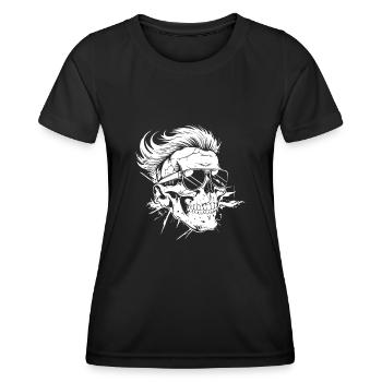 Punker Totenkopf Party - Frauen Funktions-T-Shirt - Schwarz - Vorne - AI Model Female 172 light (172cm)