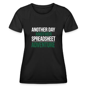 Office Humor Spreadsheet - Women's Functional T-Shirt - black - Front - AI Model Female 172 light (172cm)