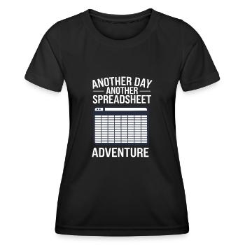 Office Humor Spreadsheet - Women's Functional T-Shirt - black - Front - AI Model Female 172 light (172cm)