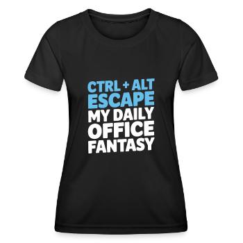 Office Humor - Women's Functional T-Shirt - black - Front - AI Model Female 172 light (172cm)