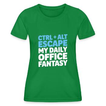 Humour de bureau - T-shirt sport Femme - vert - Devant - AI Model Female 172 dark (172cm)