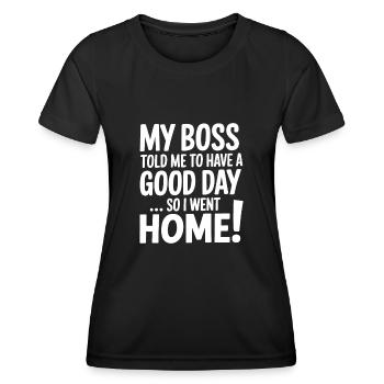 Office Humor - Women's Functional T-Shirt - black - Front - AI Model Female 172 light (172cm)