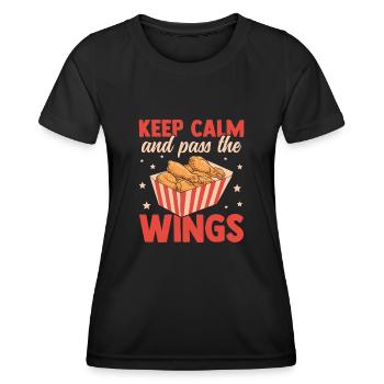 Knusprige Flügel Hot Chicken Wings - Frauen Funktions-T-Shirt - Schwarz - Vorne - AI Model Female 172 light (172cm)
