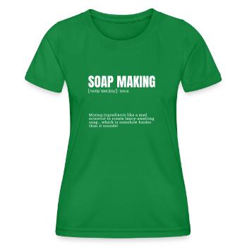 Définition amusante fabrication de savon pour les loisirs d’intérieur di - T-shirt sport Femme - vert - Devant - AI Model Female 172 dark (172cm)