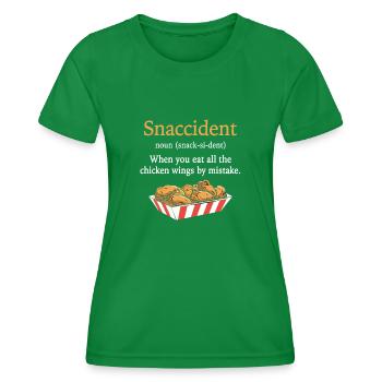 Lustiger Chicken Wings Snaccident Definition - Frauen Funktions-T-Shirt - Kelly Green - Vorne - AI Model Female 172 dark (172cm)