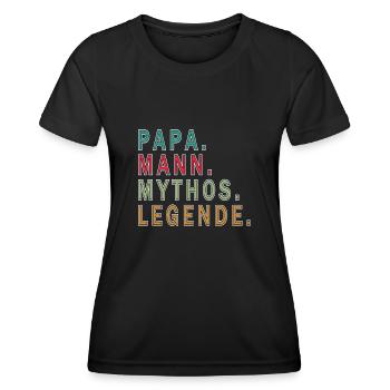 Vater Papa Mythos Vatertag - Frauen Funktions-T-Shirt - Schwarz - Vorne - AI Model Female 172 light (172cm)