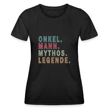 Onkel Mann Mythos - Frauen Funktions-T-Shirt - Schwarz - Vorne - AI Model Female 172 light (172cm)