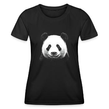 Panda Portrait Pandabär Bär Tier Tiere - Frauen Funktions-T-Shirt - Schwarz - Vorne - AI Model Female 172 light (172cm)