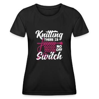 Knitting No Off Switch - Women's Functional T-Shirt - black - Front - AI Model Female 172 light (172cm)