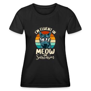 Witziger Katzen Spruch - Frauen Funktions-T-Shirt - Schwarz - Vorne - AI Model Female 172 light (172cm)