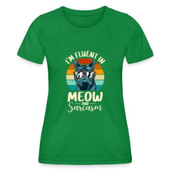 Drôle de dicton de chat - T-shirt sport Femme - vert - Devant - AI Model Female 172 dark (172cm)