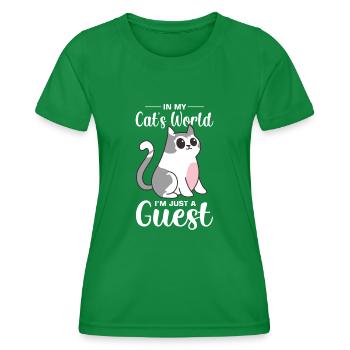 Drôle de dicton de chat - T-shirt sport Femme - vert - Devant - AI Model Female 172 dark (172cm)