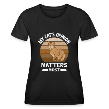 Drôle de dicton de chat - T-shirt sport Femme - noir - Devant - AI Model Female 172 light (172cm)
