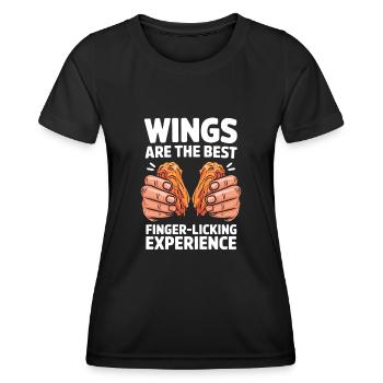 Funny Chicken Wings Spurch Crispy Wings - Women's Functional T-Shirt - black - Front - AI Model Female 172 light (172cm)