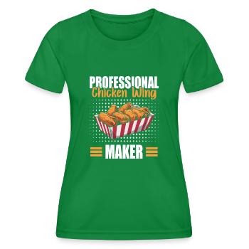 Professional Chicken Wing Maker Hühnerflügel - Frauen Funktions-T-Shirt - Kelly Green - Vorne - AI Model Female 172 dark (172cm)