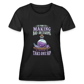 Potion Fantasy Enthusiast RPG Gamer - Women's Functional T-Shirt - black - Front - AI Model Female 172 light (172cm)
