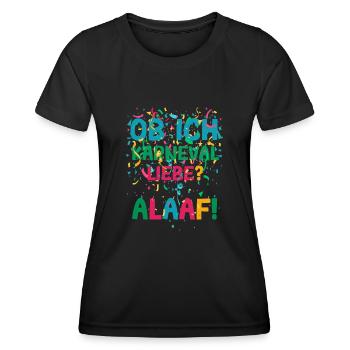Que j’aime le carnaval Alaaf Confettis du carnaval - T-shirt sport Femme - noir - Devant - AI Model Female 172 light (172cm)