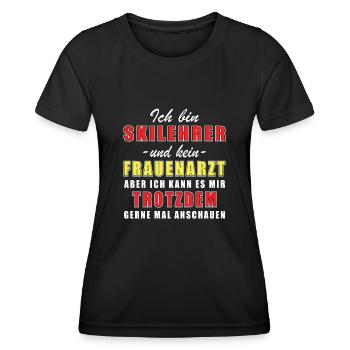 Skilehrer und kein Frauenarzt - Frauen Funktions-T-Shirt - Schwarz - Vorne - AI Model Female 172 light (172cm)