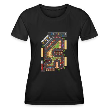 Paysage routier Circulation routière Autoroute Voiture - T-shirt sport Femme - noir - Devant - AI Model Female 172 light (172cm)