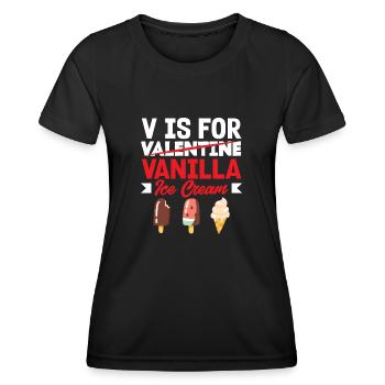 Vanille Eis Liebhaber Eiscreme - Frauen Funktions-T-Shirt - Schwarz - Vorne - AI Model Female 172 light (172cm)