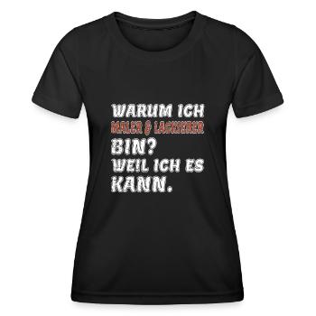 Maler und Lackierer/Maler & Lackierer/Malen - Frauen Funktions-T-Shirt - Schwarz - Vorne - AI Model Female 172 light (172cm)