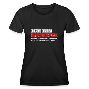 ich bin barkeeper - Frauen Funktions-T-Shirt - Schwarz - Vorne - AI Model Female 172 light (172cm)