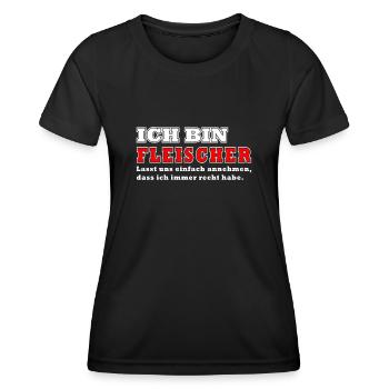 ich bin fleischer - Frauen Funktions-T-Shirt - Schwarz - Vorne - AI Model Female 172 light (172cm)