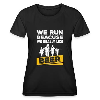 Ich mag Bier - Frauen Funktions-T-Shirt - Schwarz - Vorne - AI Model Female 172 light (172cm)
