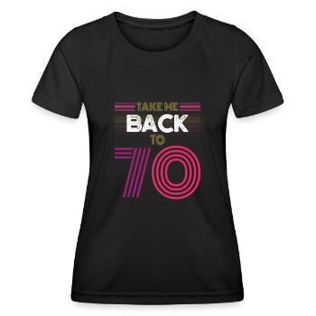 Retro 70er Jahre - Frauen Funktions-T-Shirt - Schwarz - Vorne - AI Model Female 172 light (172cm)