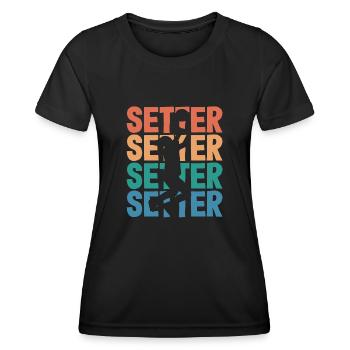 Volleyball Setter Silhouette Art - Women's Functional T-Shirt - black - Front - AI Model Female 172 light (172cm)
