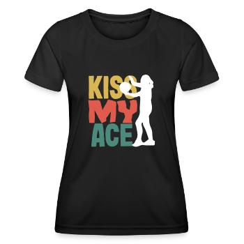 Kiss My Ace Volleyball Humour - T-shirt sport Femme - noir - Devant - AI Model Female 172 light (172cm)