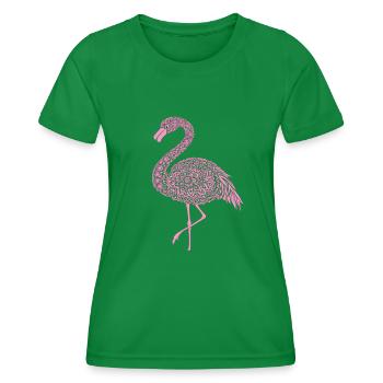 Mandala Flamingo Flamingo Waterfowl Flamingo - Women's Functional T-Shirt - kelly green - Front - AI Model Female 172 dark (172cm)