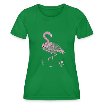 Mandala Flamingo Flamingo Waterfowl Flamingo - Women's Functional T-Shirt - kelly green - Front - AI Model Female 172 dark (172cm)