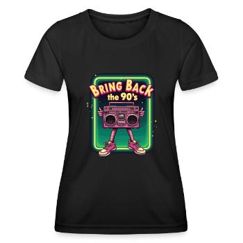 Bring Back the 90's Retro Boombox 90s - Women's Functional T-Shirt - black - Front - AI Model Female 172 light (172cm)