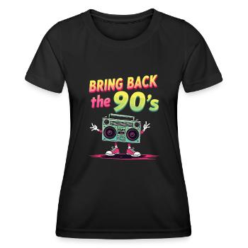 Bring Back the 90's Retro Boombox 90er Jahre - Frauen Funktions-T-Shirt - Schwarz - Vorne - AI Model Female 172 light (172cm)
