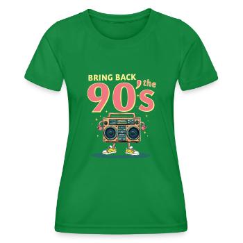 Bring Back the 90's Retro Boombox 90s - Women's Functional T-Shirt - kelly green - Front - AI Model Female 172 dark (172cm)