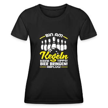 Je joue au bowling pas de pourboires Apportez de la bière départ - T-shirt sport Femme - noir - Devant - AI Model Female 172 light (172cm)