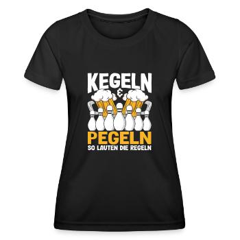 Bowling and leveling: these are the rules - Women's Functional T-Shirt - black - Front - AI Model Female 172 light (172cm)