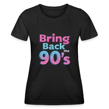 Bring Back the 90's Retro Boombox 90er Jahre - Frauen Funktions-T-Shirt - Schwarz - Vorne - AI Model Female 172 light (172cm)
