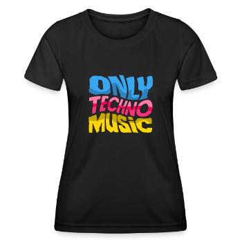De la musique techno pour les amateurs de techno - T-shirt sport Femme - noir - Devant - AI Model Female 172 light (172cm)