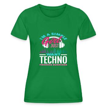 Techno Lover Einfache Mädchen Freunde - Frauen Funktions-T-Shirt - Kelly Green - Vorne - AI Model Female 172 dark (172cm)