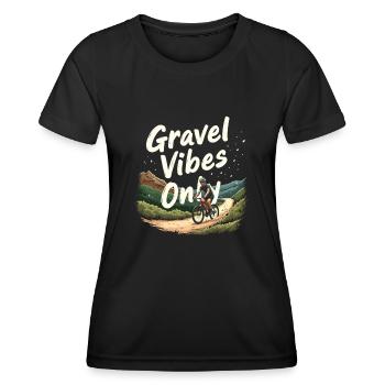 Gravel Vibes Only Gravel Bike Gravel Fahrrad - Women's Functional T-Shirt - black - Front - AI Model Female 172 light (172cm)