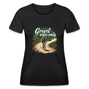 Gravel Vibes Only Gravel Bike Gravel Fahrrad - Women's Functional T-Shirt - black - Front - AI Model Female 172 light (172cm)