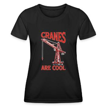 Cranes Are Cool 2 - Frauen Funktions-T-Shirt - Schwarz - Vorne - AI Model Female 172 light (172cm)
