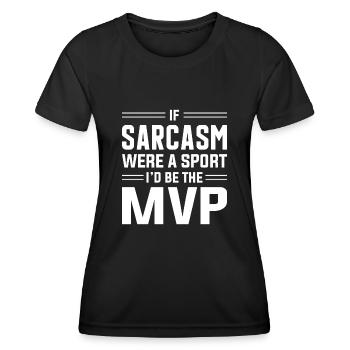 Sarcasme Sarcastique - T-shirt sport Femme - noir - Devant - AI Model Female 172 light (172cm)