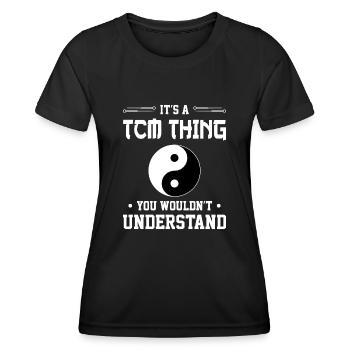 Chi Qi Ying Yang Traditional Chinese Medicine - Women's Functional T-Shirt - black - Front - AI Model Female 172 light (172cm)