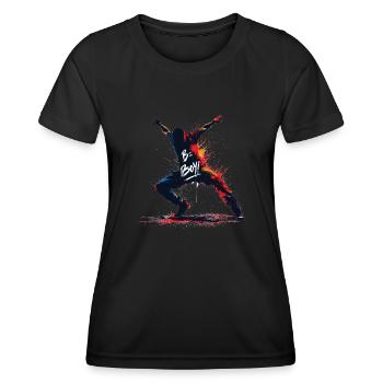 B-Boy Breakdance Hip Hop Tanz Tänzer Breakdance - Frauen Funktions-T-Shirt - Schwarz - Vorne - AI Model Female 172 light (172cm)