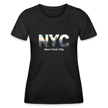 New York – Horizon de New York New York - T-shirt sport Femme - noir - Devant - AI Model Female 172 light (172cm)